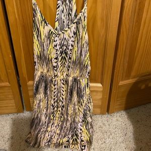 yellow and pink printed dress